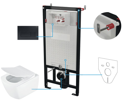 Deante BLUR WC-Komplettset Unterputz-Vorwandelement (6-in-1) Weiß-Schwarz