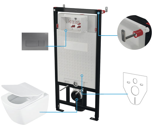 Deante BLUR WC-Komplettset Unterputz-Vorwandelement (6-in-1) Weiß-Titanium