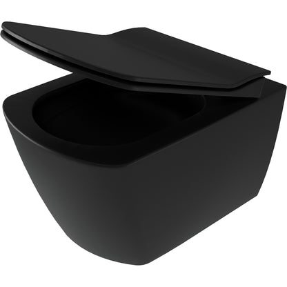 Deante BLUR Wand-WC mit Bidetfunkton & Mischarmatur spülrandlos mit Sitz Schwarz