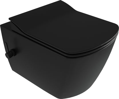 Deante BLUR Wand-WC mit Bidetfunkton & Mischarmatur spülrandlos mit Sitz Schwarz