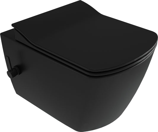 Deante BLUR Wand-WC mit Bidetfunkton & Mischarmatur spülrandlos mit Sitz Schwarz