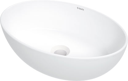 Deante ALPINIA Keramik-Aufsatzwaschtisch Oval 45,5 x 31 cm Weiß