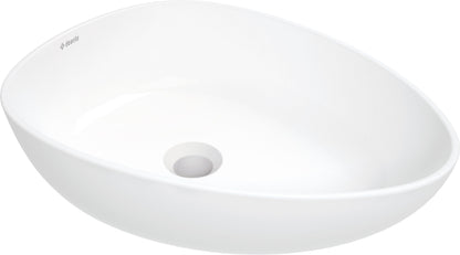 Deante ALPINIA Keramik-Aufsatzwaschtisch asymmetrisch 47 x 35 cm Weiß