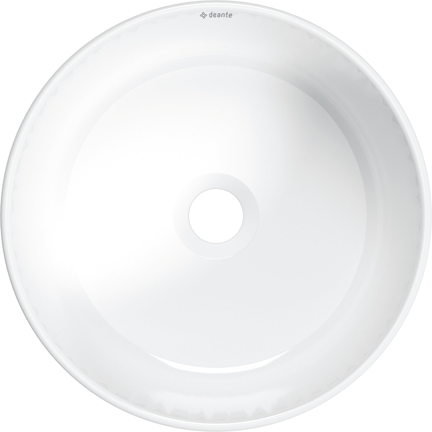 Deante ARNIKA Design-Aufsatzwaschtisch 28 cm hoch rund Ø 37,5 cm Weiß