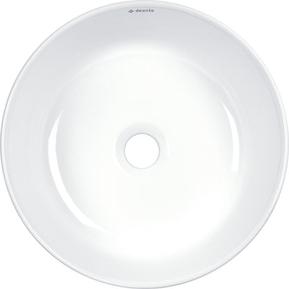 Deante SILIA HEXA Design-Aufsatzwaschtisch asymmetrisch rund Ø 36 cm Weiß