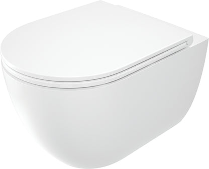 Deante ROUND Wand-WC inklusive WC-Sitz spülrandlos Weiß