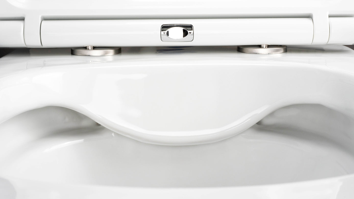 Deante ROUND Wand-WC inklusive WC-Sitz spülrandlos Weiß