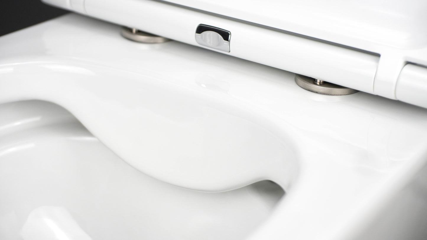 Deante ROUND Wand-WC inklusive WC-Sitz spülrandlos Weiß