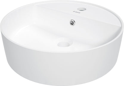 Deante ROUND Aufsatzwaschtisch mit Armaturenbank rund Ø 42 cm Weiß