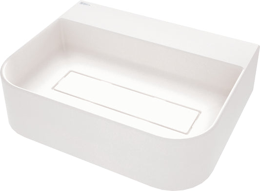 Deante ARNIKA Aufsatzwaschtisch mit Abflussabdeckung 50,5 x 40,5 cm Alabaster