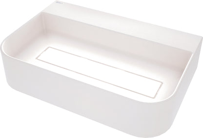 Deante ARNIKA Aufsatzwaschtisch mit Abflussabdeckung 60,5 x 40,5 cm Alabaster