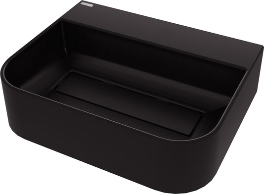 Deante ARNIKA Aufsatzwaschtisch mit Abflussabdeckung 50,5 x 40,5 cm Schwarz