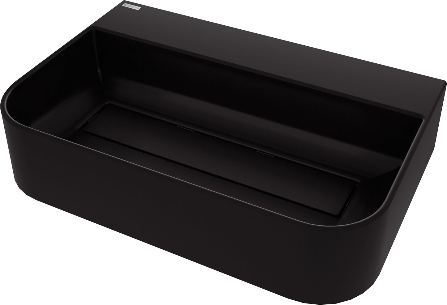 Deante ARNIKA Aufsatzwaschtisch mit Abflussabdeckung 60,5 x 40,5 cm Schwarz