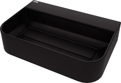 Deante ARNIKA Aufsatzwaschtisch mit Abflussabdeckung 60,5 x 40,5 cm Schwarz