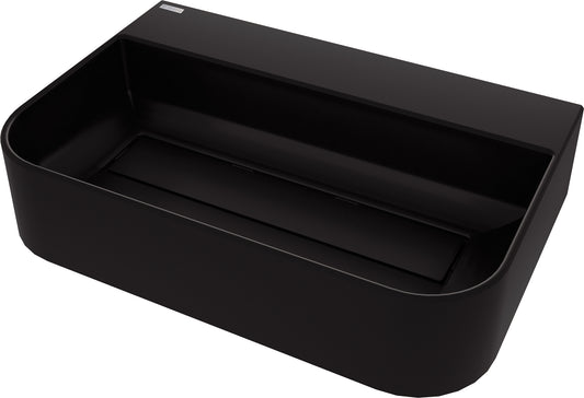 Deante ARNIKA Aufsatzwaschtisch mit Abflussabdeckung 60,5 x 40,5 cm Schwarz