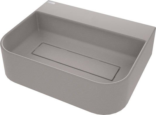 Deante ARNIKA Aufsatzwaschtisch mit Abflussabdeckung 50,5 x 40,5 cm Grau Metallic