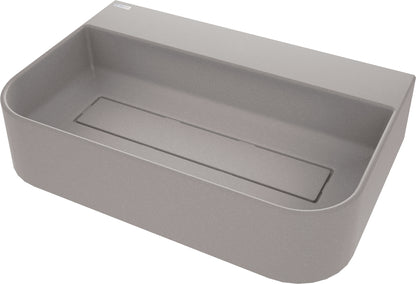 Deante ARNIKA Aufsatzwaschtisch mit Abflussabdeckung 60,5 x 40,5 cm Grau Metallic