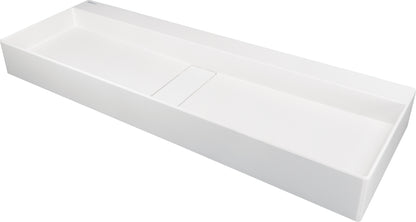 Deante BLUR Aufsatz-Doppelwaschtisch mit Abflussabdeckung 100 x 40 cm Alabaster
