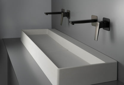 Deante BLUR Aufsatz-Doppelwaschtisch mit Abflussabdeckung 120 x 40 cm Alabaster