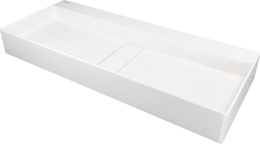 Deante BLUR Aufsatz-Doppelwaschtisch mit Abflussabdeckung 80 x 40 cm Alabaster