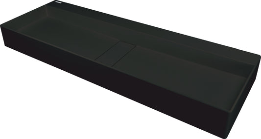 Deante BLUR Aufsatz-Doppelwaschtisch mit Abflussabdeckung 100 x 40 cm Schwarz