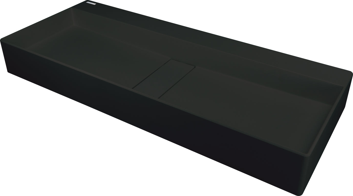 Deante BLUR Aufsatz-Doppelwaschtisch mit Abflussabdeckung 80 x 40 cm Schwarz