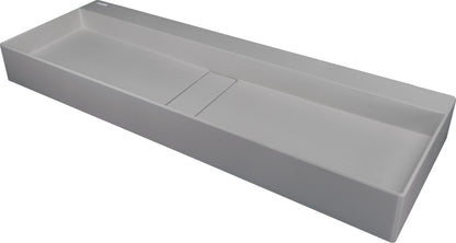 Deante BLUR Aufsatz-Doppelwaschtisch mit Abflussabdeckung 100 x 40 cm Grau Metallic