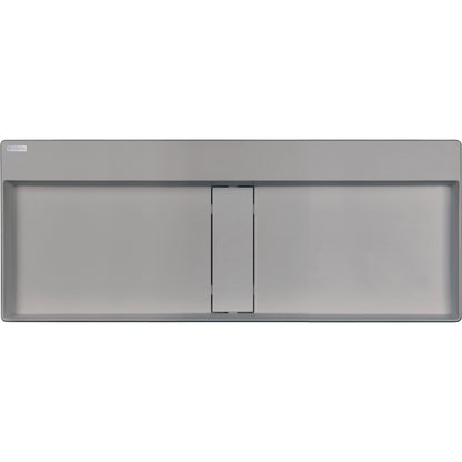 Deante BLUR Aufsatz-Doppelwaschtisch mit Abflussabdeckung 100 x 40 cm Grau Metallic