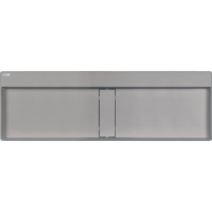 Deante BLUR Aufsatz-Doppelwaschtisch mit Abflussabdeckung 120 x 40 cm Grau Metallic