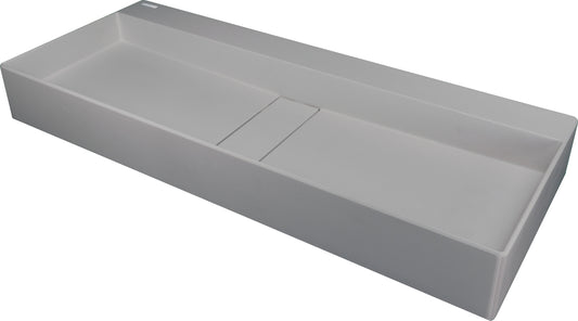 Deante BLUR Aufsatz-Doppelwaschtisch mit Abflussabdeckung 80 x 40 cm Grau Metallic