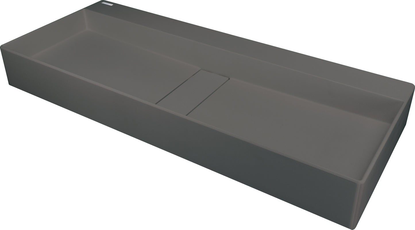 Deante BLUR Aufsatz-Doppelwaschtisch mit Abflussabdeckung 80 x 40 cm Anthrazit Metallic