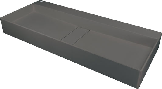 Deante BLUR Aufsatz-Doppelwaschtisch mit Abflussabdeckung 80 x 40 cm Anthrazit Metallic