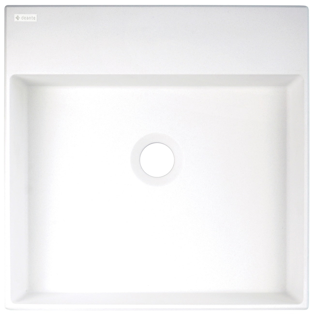 Deante CORREO Granit-Aufsatzwaschtisch mit Armaturenbank 40 x 40 cm Alabaster