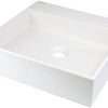 Deante CORREO Granit-Aufsatzwaschtisch mit Armaturenbank 40 x 40 cm Alabaster