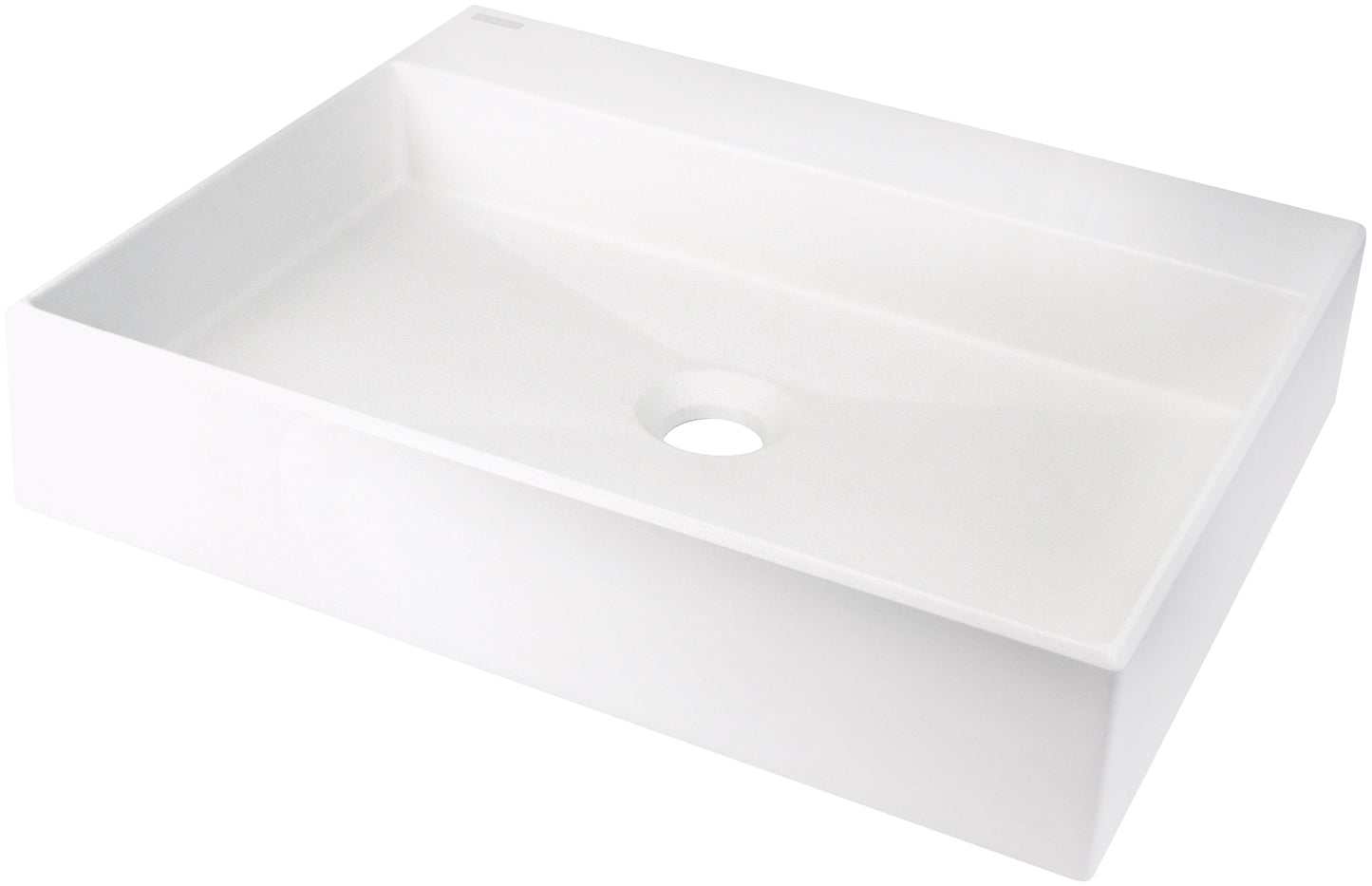 Deante CORREO Granit-Aufsatzwaschtisch mit Armaturenbank 50 x 40 cm Alabaster