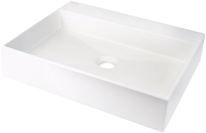 Deante CORREO Granit-Aufsatzwaschtisch mit Armaturenbank 50 x 40 cm Alabaster