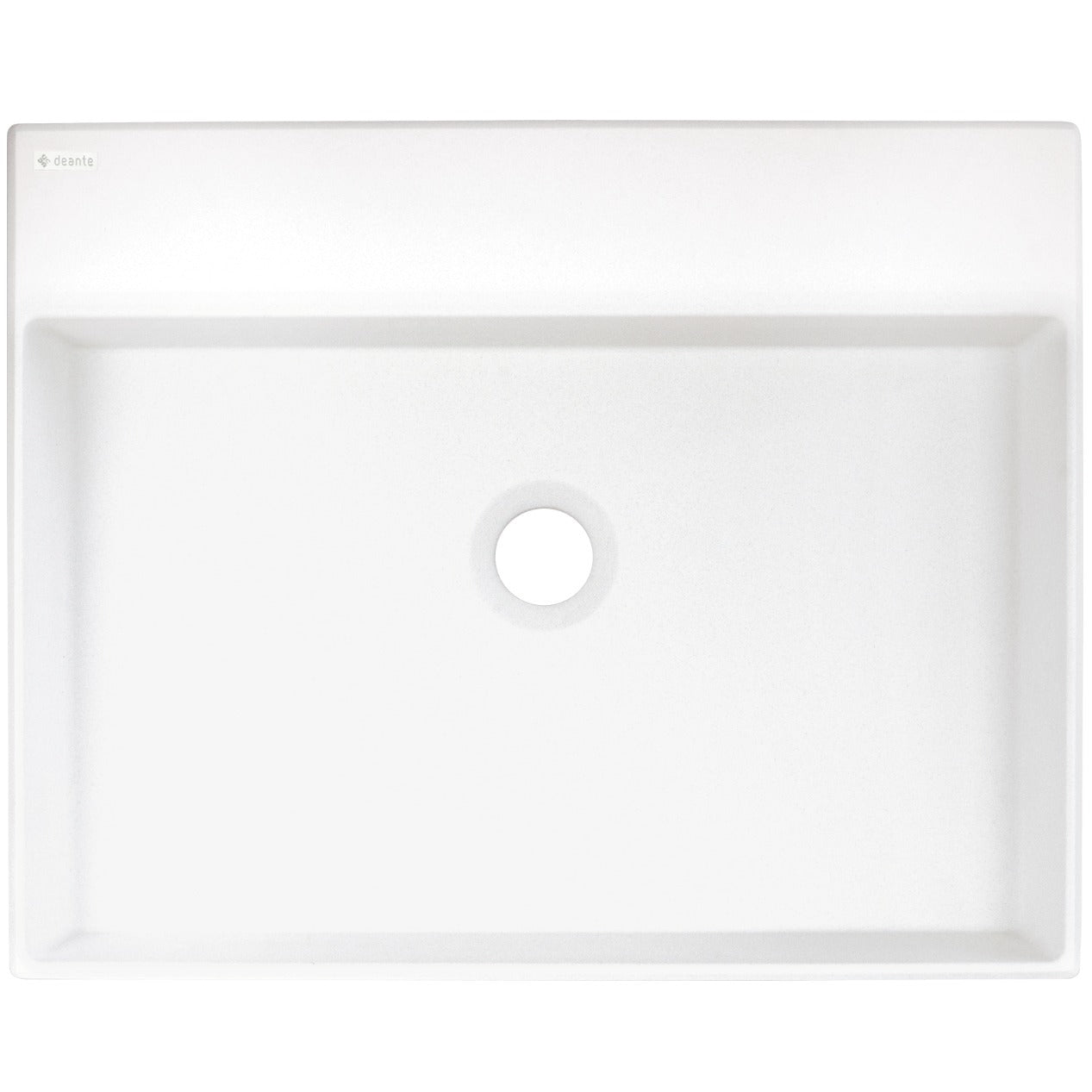 Deante CORREO Granit-Aufsatzwaschtisch mit Armaturenbank 50 x 40 cm Alabaster