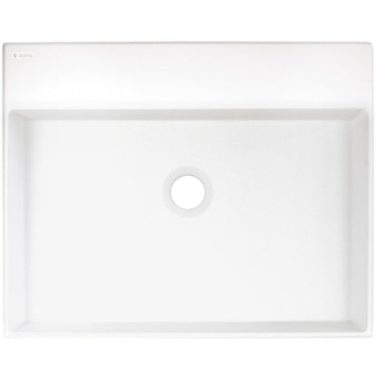 Deante CORREO Granit-Aufsatzwaschtisch mit Armaturenbank 50 x 40 cm Alabaster