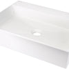 Deante CORREO Granit-Aufsatzwaschtisch mit Armaturenbank 50 x 40 cm Alabaster
