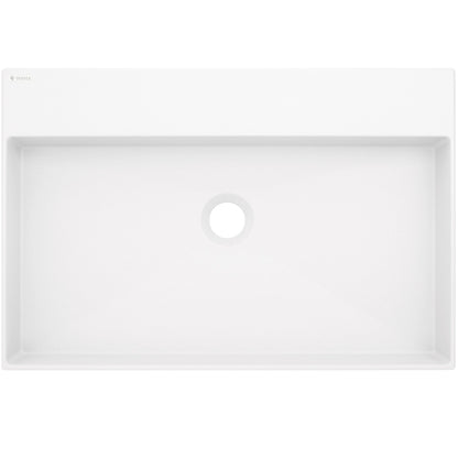 Deante CORREO Granit-Aufsatzwaschtisch mit Armaturenbank 60 x 40 cm Alabaster