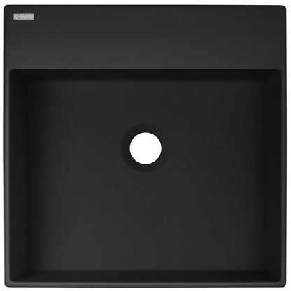 Deante CORREO Granit-Aufsatzwaschtisch mit Armaturenbank 40 x 40 cm Schwarz