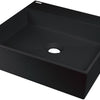 Deante CORREO Granit-Aufsatzwaschtisch mit Armaturenbank 40 x 40 cm Schwarz