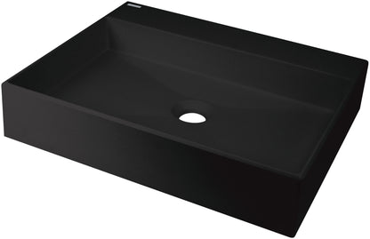 Deante CORREO Granit-Aufsatzwaschtisch mit Armaturenbank 50 x 40 cm Schwarz