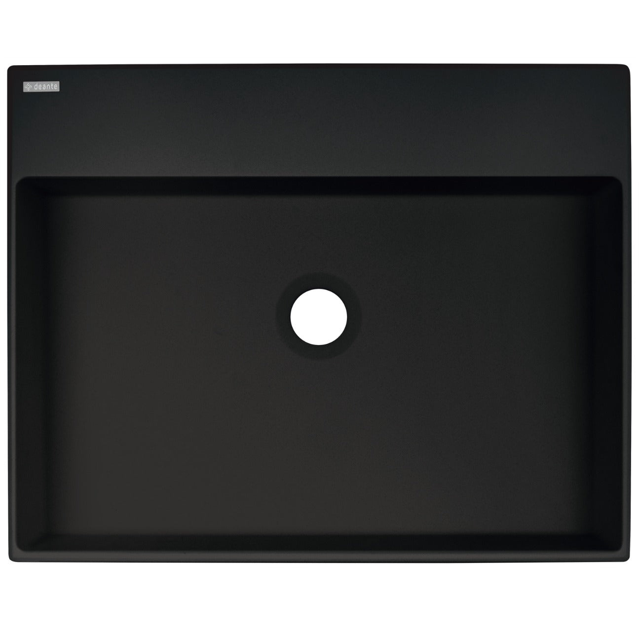 Deante CORREO Granit-Aufsatzwaschtisch mit Armaturenbank 50 x 40 cm Schwarz