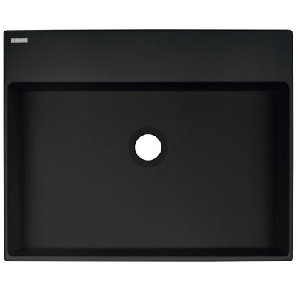 Deante CORREO Granit-Aufsatzwaschtisch mit Armaturenbank 50 x 40 cm Schwarz