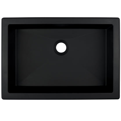 Deante CORREO Einbau- & Unterbauwaschbecken Granit 35 x 50 cm Schwarz