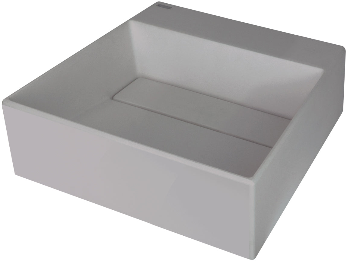 Deante CORREO Aufsatzwaschbecken mit Abflussabdeckung 40 x 40 cm Grau Metallic