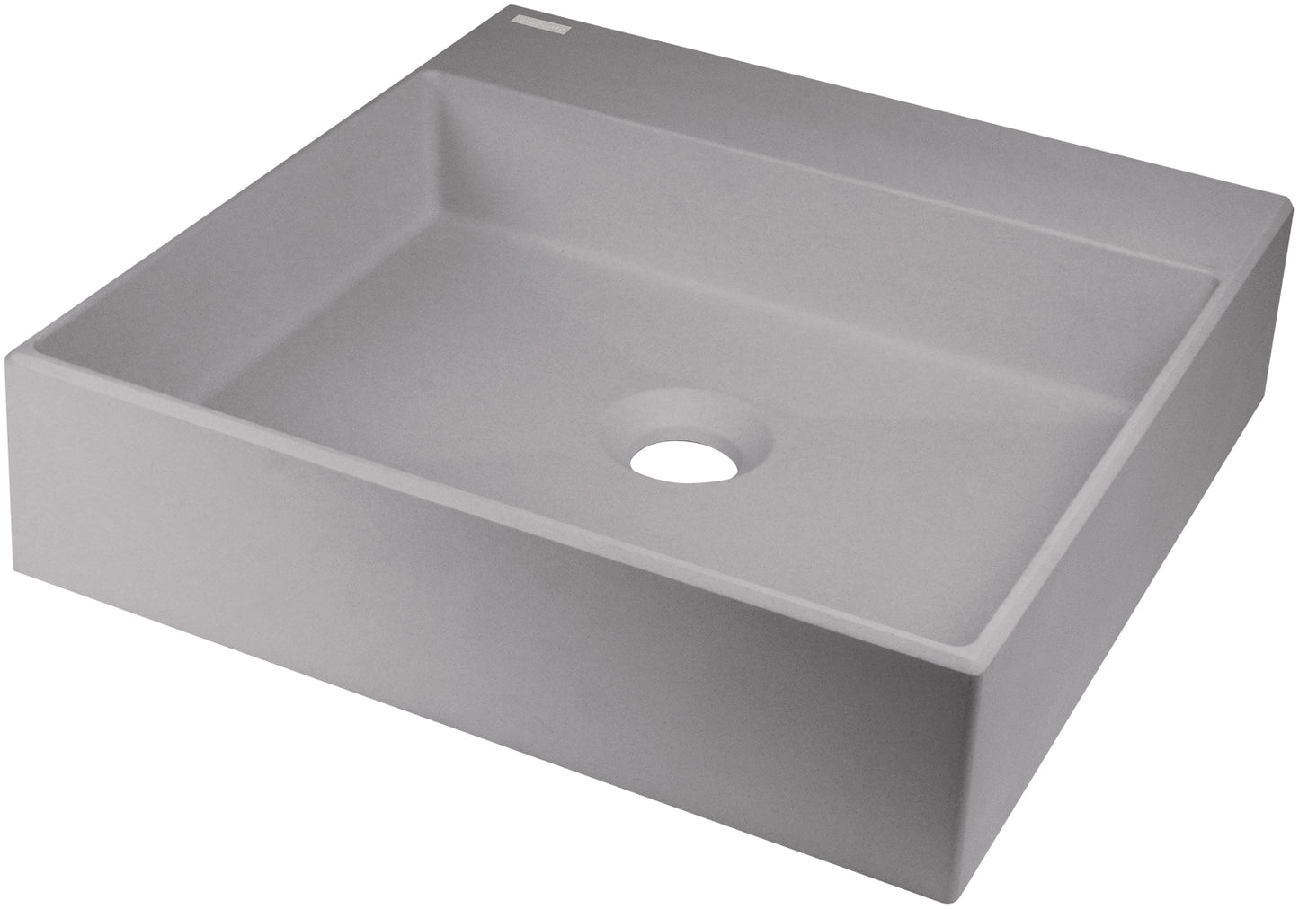 Deante CORREO Granit-Aufsatzwaschtisch mit Armaturenbank 40 x 40 cm Grau Metallic