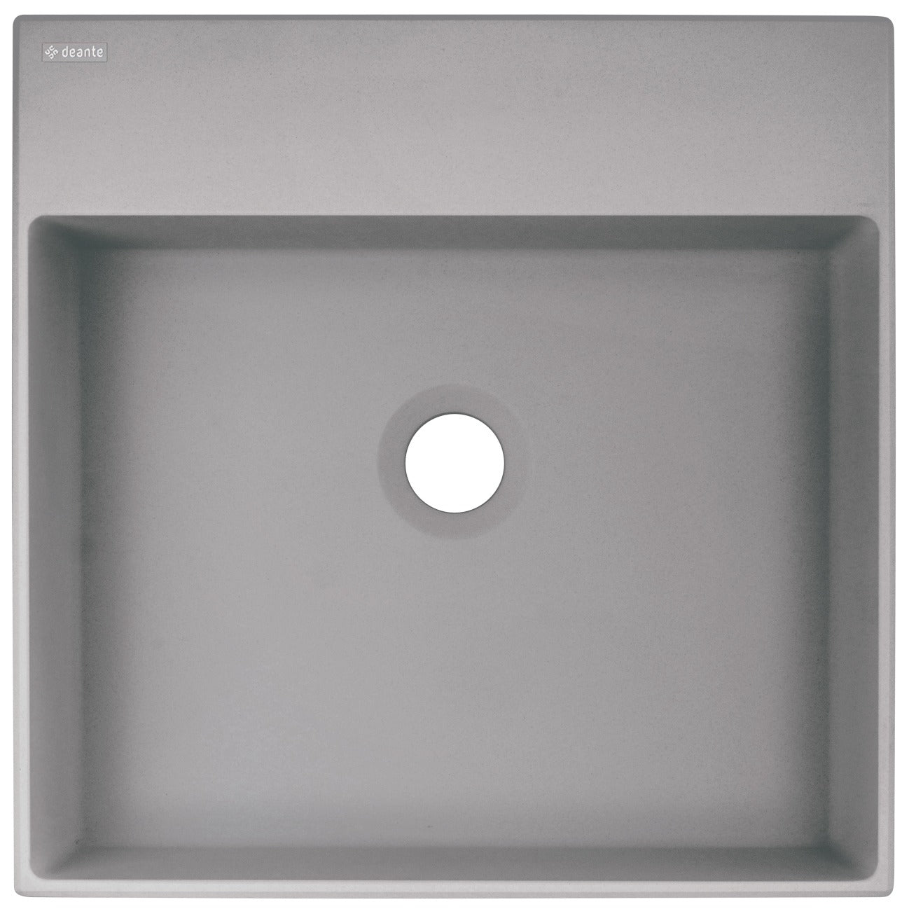 Deante CORREO Granit-Aufsatzwaschtisch mit Armaturenbank 40 x 40 cm Grau Metallic