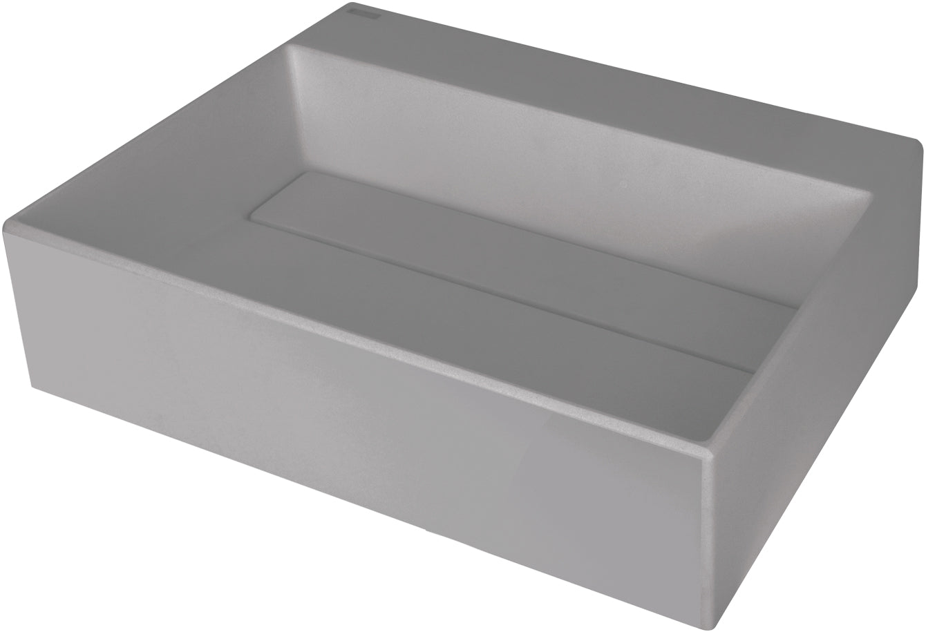 Deante CORREO Aufsatzwaschbecken mit Abflussabdeckung 50 x 40 cm Grau Metallic